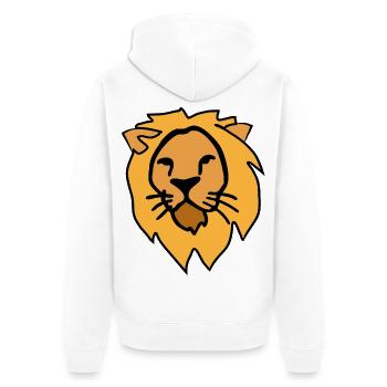 Strength and majesty – Leo - Unisex Premium Organic Zip Hoodie - white - Back - Thijin (182cm)