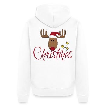Cadeaux de Noël drôles pour les amis - Veste à capuche bio Premium Unisexe - blanc - Dos - Thijin (182cm)