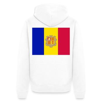 Aufkleber Flagge von Andorra Fahne von Andorra - Unisex Premium Bio Zip Hoodie - Weiß - Hinten - Thijin (182cm)
