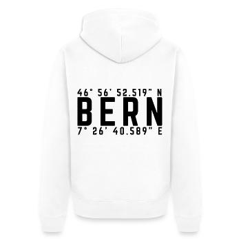 Bern Houptstadt Koordinaten - Unisex Premium Bio Zip Hoodie - Weiß - Hinten - Thijin (182cm)