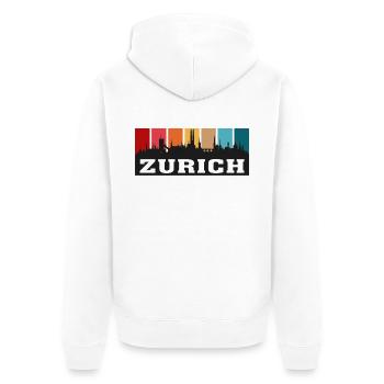 Zürich Schweiz Travel Souvenir City Skyline - Unisex Premium Bio Zip Hoodie - Weiß - Hinten - Thijin (182cm)