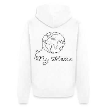 Planète Terre - Veste à capuche bio Premium Unisexe - blanc - Dos - Thijin (182cm)
