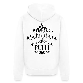 Norddeutsch Schnutenpulli - Unisex Premium Bio Zip Hoodie - Weiß - Hinten - Thijin (182cm)