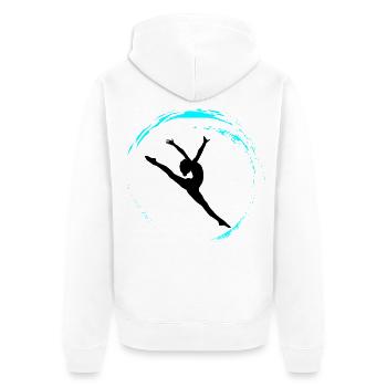 gymnastique rythmique - Veste à capuche bio Premium Unisexe - blanc - Dos - Thijin (182cm)