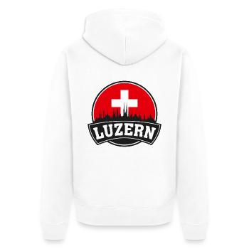 Luzern Schweiz Skyline Travel Souvenir Swiss F. - Unisex Premium Bio Zip Hoodie - Weiß - Hinten - Thijin (182cm)