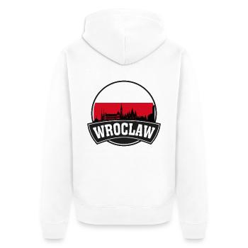 Wroclaw Poland Skyline Travel Souvenir Polnische Flagge - Unisex Premium Bio Zip Hoodie - Weiß - Hinten - Thijin (182cm)