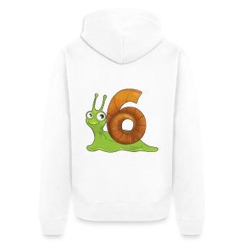 6ème anniversaire fille garçon 6 ans cadeau - Veste à capuche bio Premium Unisexe - blanc - Dos - Thijin (182cm)