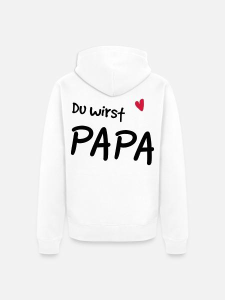 Du wirst Papa - Unisex Premium Bio Zip Hoodie - Weiß