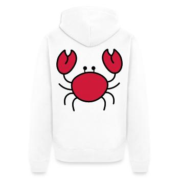 Krebs - Unisex Premium Bio Zip Hoodie - Weiß - Hinten - Thijin (182cm)