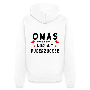 Omas sind wie Mamas - Unisex Premium Bio Zip Hoodie - Weiß - Hinten - Thijin (182cm)