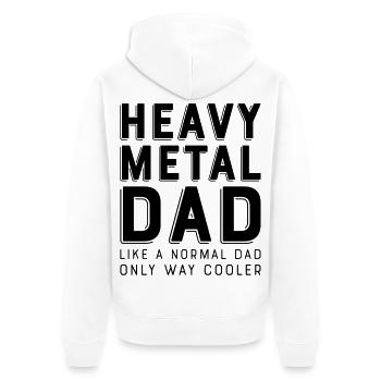 heavy metal dad - Unisex Premium Bio Zip Hoodie - Weiß - Hinten - Thijin (182cm)