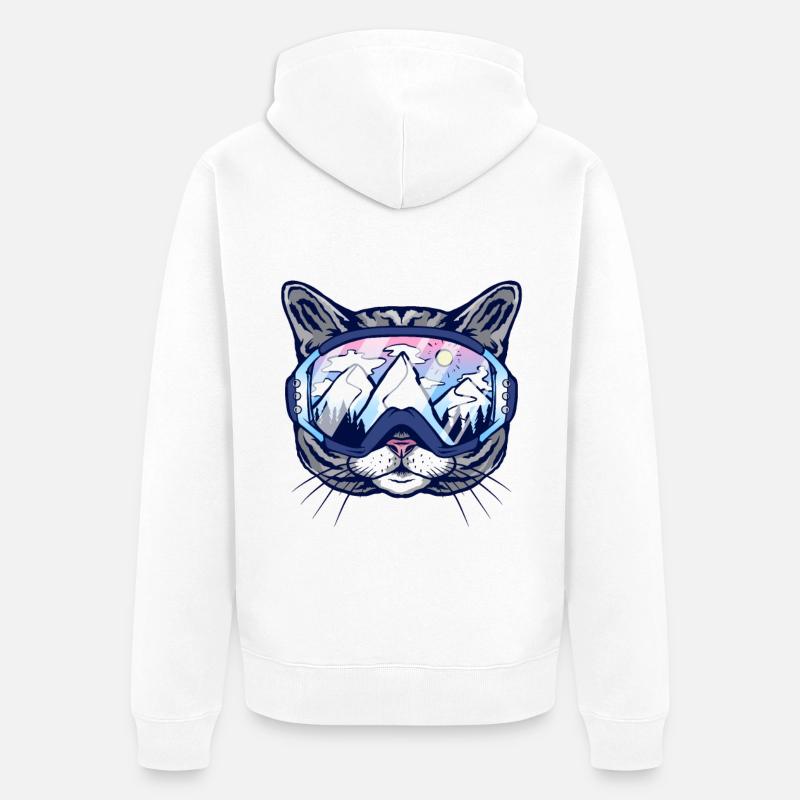 Lunettes de ski Cat - Veste à capuche bio Premium Unisexe - blanc