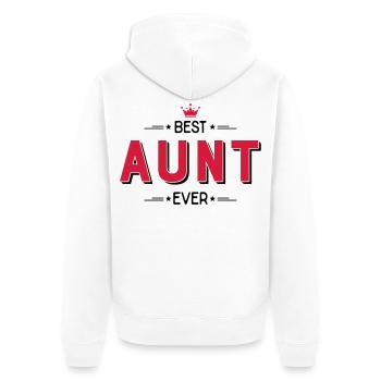 Aunt - Unisex Premium Organic Zip Hoodie - white - Back - Thijin (182cm)