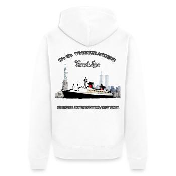 PAQUEBOT FRANCE NEW YORK Louis RUNEMBERG © Adagp - Veste à capuche bio Premium Unisexe - blanc - Dos - Thijin (182cm)