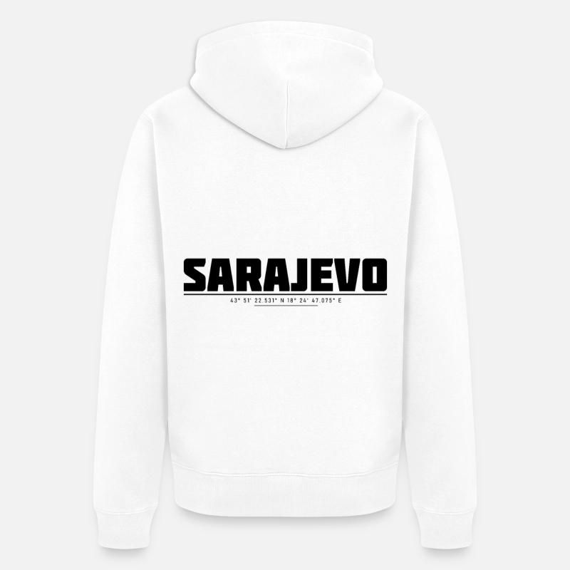 Sarajevo Bih - Veste à capuche bio Premium Unisexe - blanc