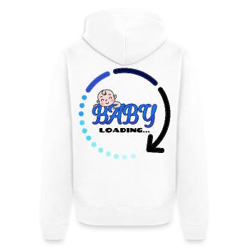 Bébé enceinte naissance grossesse bébé bosse - Veste à capuche bio Premium Unisexe - blanc - Dos - Thijin (182cm)