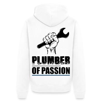 plombier - Veste à capuche bio Premium Unisexe - blanc - Dos - Thijin (182cm)