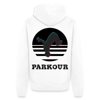 Parkour - Veste à capuche bio Premium Unisexe - blanc - Dos - Thijin (182cm)