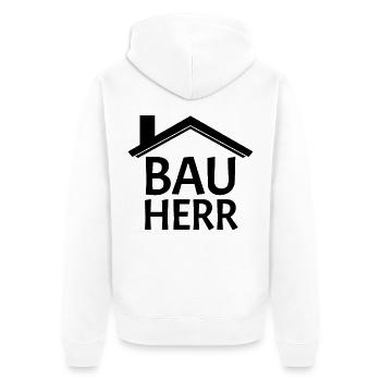Bauherr - Unisex Premium Bio Zip Hoodie - Weiß - Hinten - Thijin (182cm)