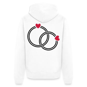 Eheringe - Unisex Premium Bio Zip Hoodie - Weiß - Hinten - Thijin (182cm)