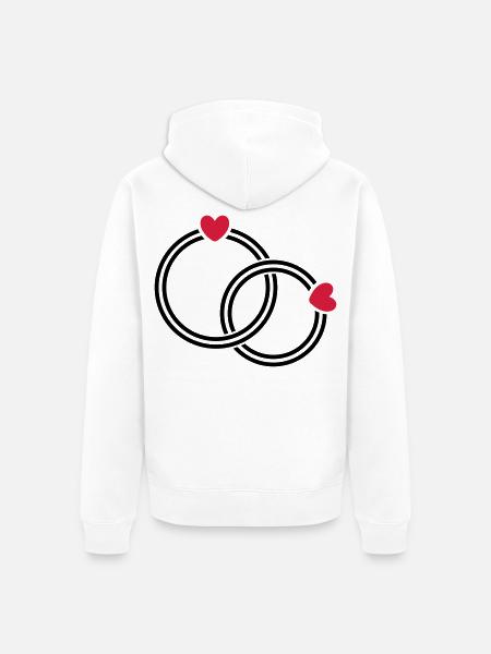 wedding rings - Unisex Premium Organic Zip Hoodie - white