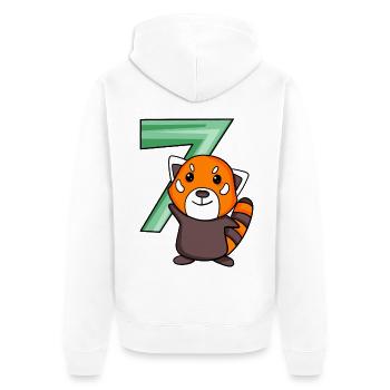 Roter Panda - Unisex Premium Bio Zip Hoodie - Weiß - Hinten - Thijin (182cm)