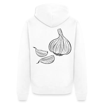 garlic, garlic clove, food, cook, cooking, herbs - Unisex Premium Organic Zip Hoodie - white - Back - Thijin (182cm)
