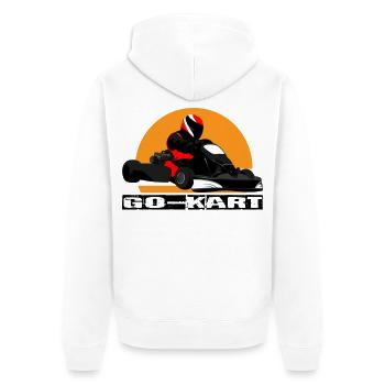 Go Kart - Unisex Premium Bio Zip Hoodie - Weiß - Hinten - Thijin (182cm)
