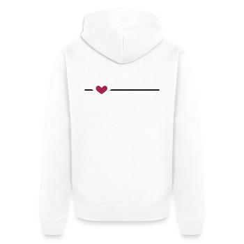 Linie Herz Strich Ornament - Unisex Premium Bio Zip Hoodie - Weiß - Hinten - Thijin (182cm)