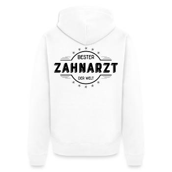 zahnarzt - Unisex Premium Bio Zip Hoodie - Weiß - Hinten - Thijin (182cm)