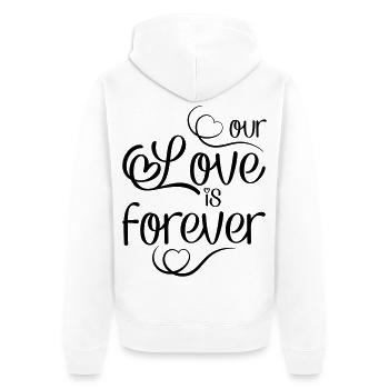 Love - Unisex Premium Bio Zip Hoodie - Weiß - Hinten - Thijin (182cm)