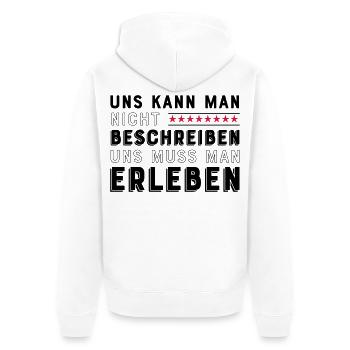 Freunde für immer - Unisex Premium Bio Zip Hoodie - Weiß - Hinten - Thijin (182cm)