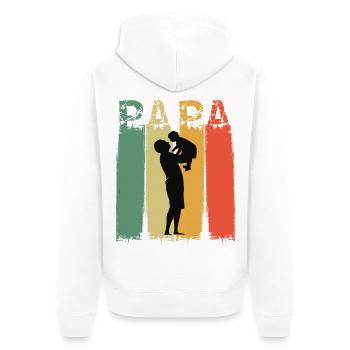 Papa und Sohn das Team Geschenkidee Vatertag - Unisex Premium Bio Zip Hoodie - Weiß - Hinten - Thijin (182cm)