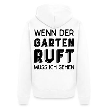 Hobbygärtner - Unisex Premium Bio Zip Hoodie - Weiß - Hinten - Thijin (182cm)