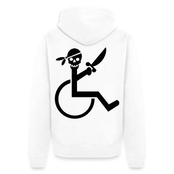 Fauteuil roulant Pirate pour les rouleaux durs. Chemise humoristique * - Veste à capuche bio Premium Unisexe - blanc - Dos - Thijin (182cm)