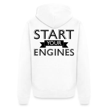 Funny Gifts for Men - Unisex Premium Organic Zip Hoodie - white - Back - Thijin (182cm)