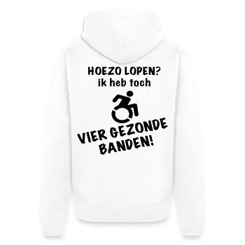 Walk? I still have four wheelchair tires sent * - Unisex Premium Organic Zip Hoodie - white - Back - Thijin (182cm)