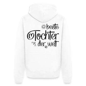 Beste Tochter der Welt - Unisex Premium Bio Zip Hoodie - Weiß - Hinten - Thijin (182cm)