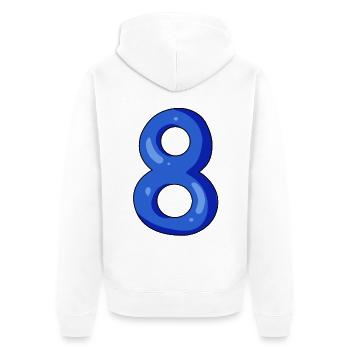 8 - Veste à capuche bio Premium Unisexe - blanc - Dos - Thijin (182cm)