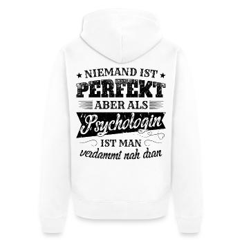 Psychologin Spruch Psychotherapeuten Geschenk - Unisex Premium Bio Zip Hoodie - Weiß - Hinten - Thijin (182cm)