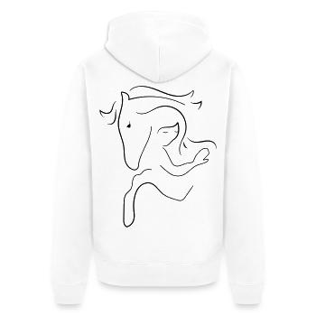 Cheval - Veste à capuche bio Premium Unisexe - blanc - Dos - Thijin (182cm)