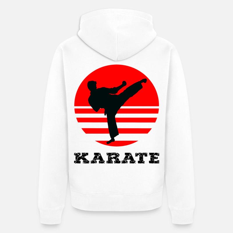 Karate - Unisex Premium Bio Zip Hoodie - Weiß
