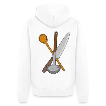 Couteau cuisinier Cuisine Cuisine Cuillerée à soupe - Veste à capuche bio Premium Unisexe - blanc - Dos - Thijin (182cm)