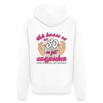 Jahrgang 1976 Vintage 50. Geburtstag Retro Damen - Unisex Premium Bio Zip Hoodie - Weiß - Hinten - Thijin (182cm)
