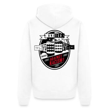 united against racism - Veste à capuche bio Premium Unisexe - blanc - Dos - Thijin (182cm)