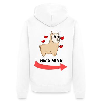 He is Mine - Partnerlook 1 - Veste à capuche bio Premium Unisexe - blanc - Dos - Thijin (182cm)
