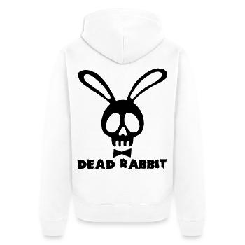 Lapin tête de mort noir - Veste à capuche bio Premium Unisexe - blanc - Dos - Thijin (182cm)