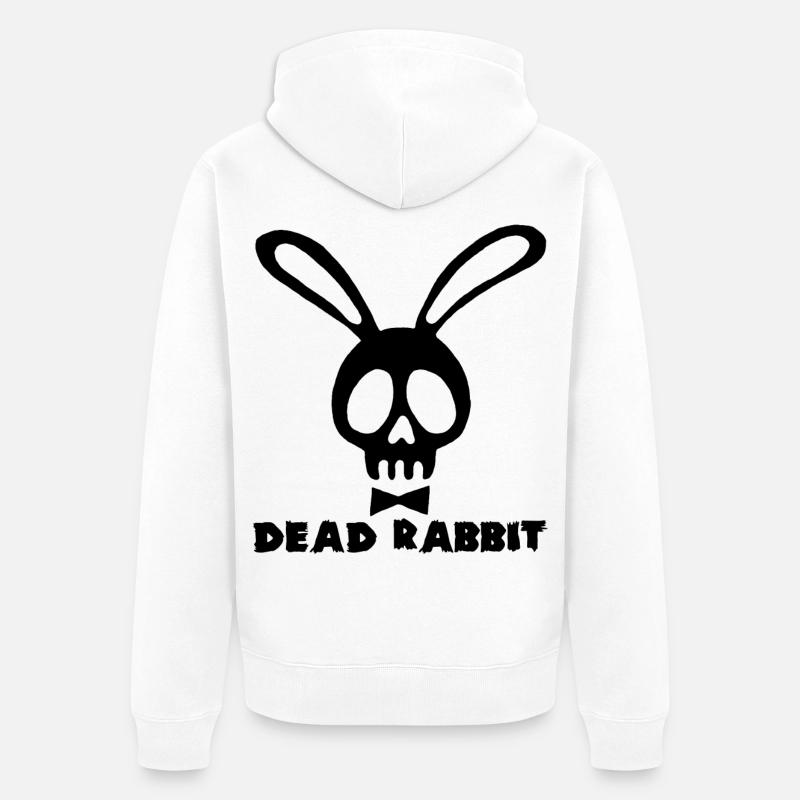 Lapin tête de mort noir - Veste à capuche bio Premium Unisexe - blanc
