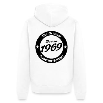 Born in 1969 - Veste à capuche bio Premium Unisexe - blanc - Dos - Thijin (182cm)