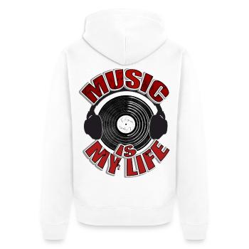 MUSIC is my life Headset - Veste à capuche bio Premium Unisexe - blanc - Dos - Thijin (182cm)